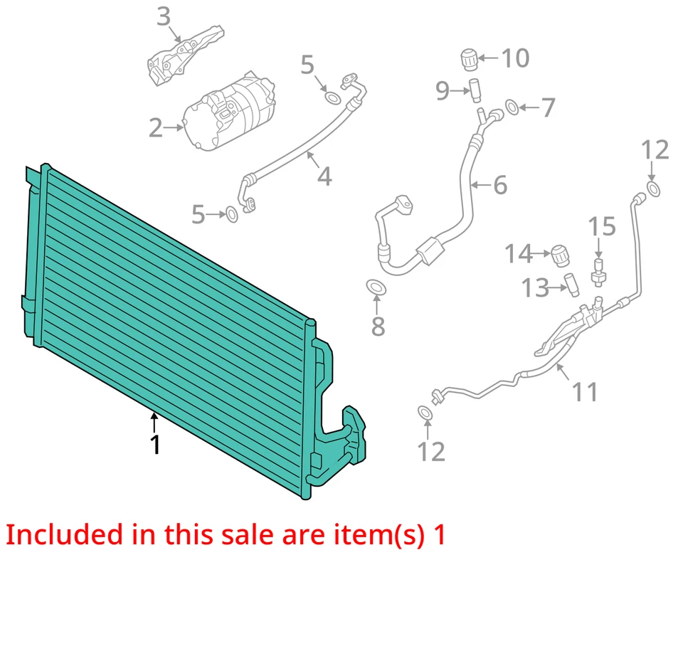 BMW M4 2015-2020 aire acondicionado condensador 74 millas OEM LKQ Foto 4 de 4