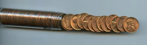 *1953-P Lincoln Cent Roll, Choice-Gem Uncirculated Full Red*