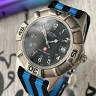 Rotary Watch SWISS COMMANDO Mens Vintage Swiss Made Black Dial 40mm Case