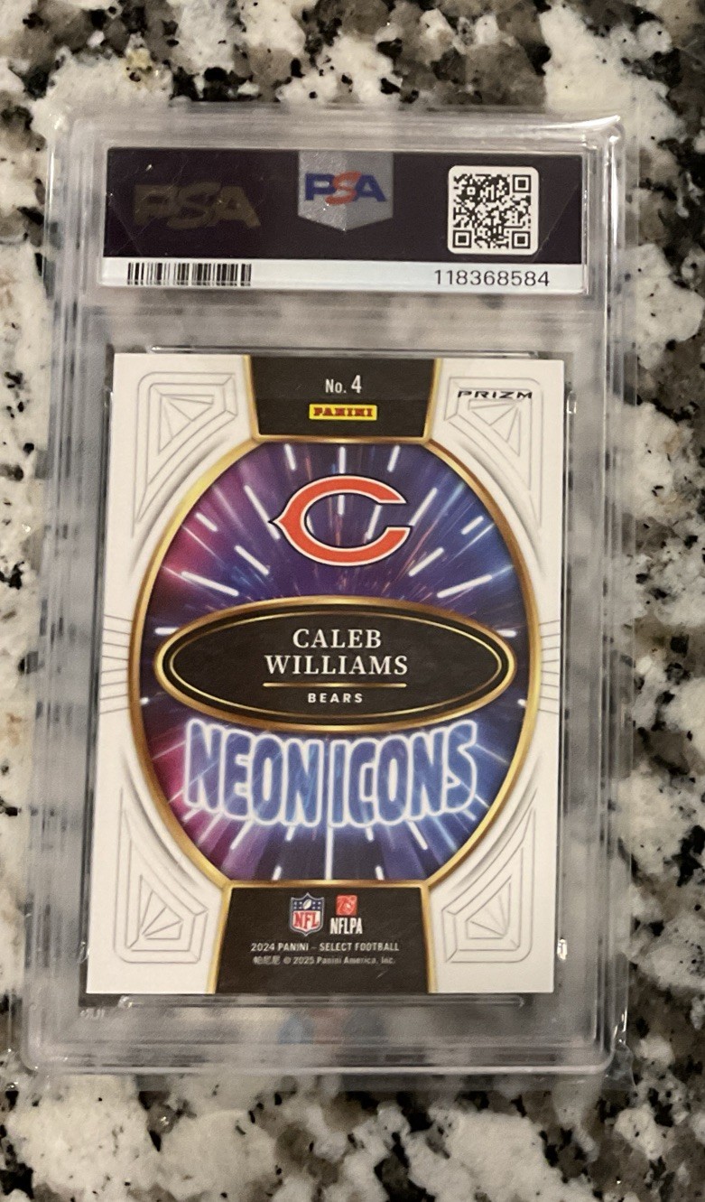 2024 Select Caleb Williams Neon Icons-Prizm PSA MINT 9 view 2