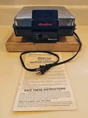 VTG Magic Chef Waffle Maker Grill M420 Reversible Fast Bake Electric 1200W
