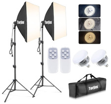Torjim 85W Softbox Lighting Kit LED Video Photography Light Stand Studio New 2pc