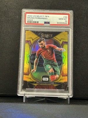 2022-23 Select FIFA Bruno Fernandes Gold Prizm /10 Portugal PSA 10