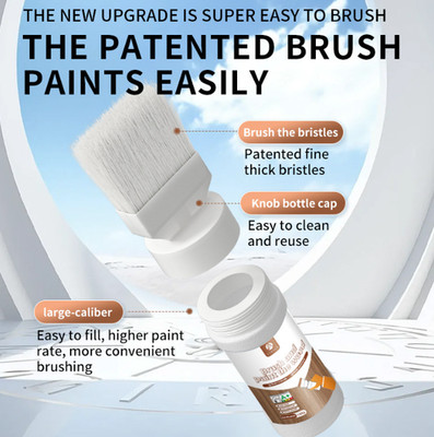 2 in 1 White Paint Wood Refinishing Kit Easy Paint Brush with No Drip Design