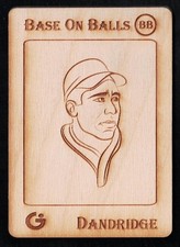 RAY DANDRIDGE -Rare GYPSY OAK Wooden BASEBALL Trading Card- FAN CRAZE ART SERIES
