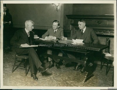 1928 Sens Samuel Bratton Fred Steiwer & Mgr Thomas Moffet Politics Photo 6x8