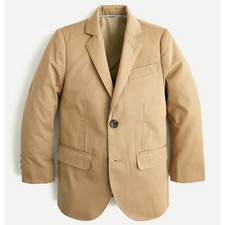 J.Crew Crewcuts Boys' Ludlow suit jacket in Italian chino in Beige Tan sz 8