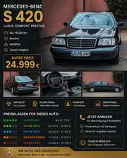 Mercedes-Benz S 420 L, Oldtimer , 76000KM, Rostfrei
