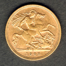 Australia.  1908 Sydney - Half Sovereign.. Trace Lustre - aVF
