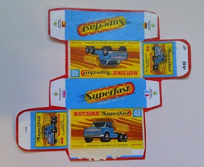 Vorlage für Repro Box Matchbox Superfast Nr. 48 Dodge Dumper Truck