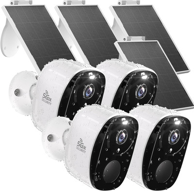 4PC Wireless Solar Outdoor Security Camera, 2.4/5G Wifi Outdoor Camera Wireless