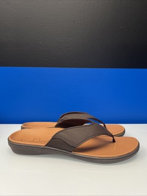 PowerStep Men's Sandals Arch Support Orthotic Plantar Fasciitis Brown US 12 NWT