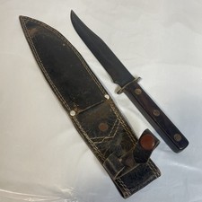 York Cutlery Solingen Germany Hunting Original Bowie Knife Wood Brass Pins Vtg