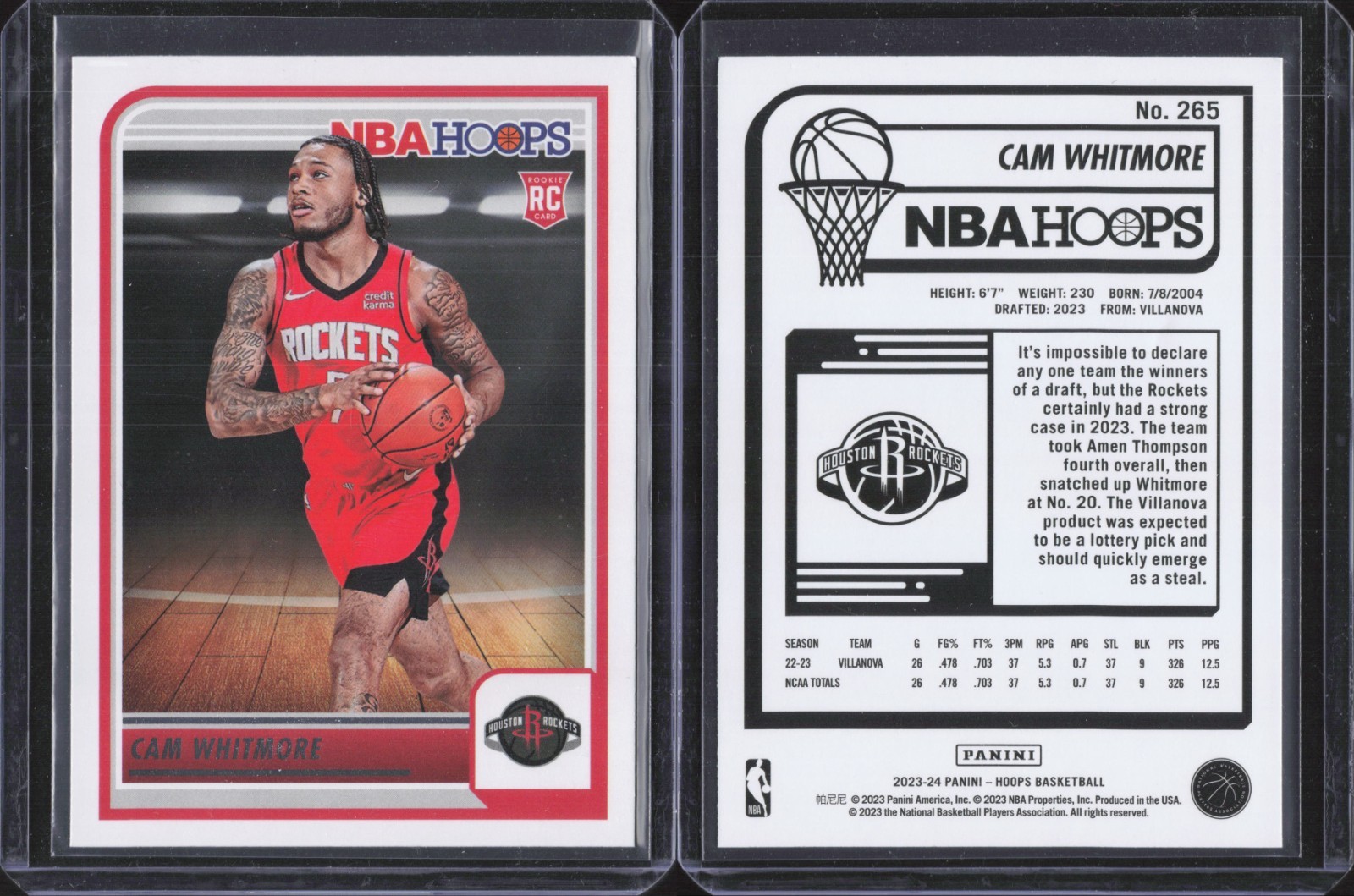 2023-24 Panini Nba Hoops Basketball Cam Whitmore #265