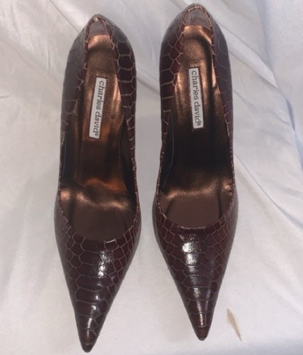 Charles David Brown Crocodile Pattern Stiletto He… - image 3