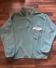 Patagonia Mint Green Fleece Snap Pullover Sweatshirt XL Men's Logo Pocket