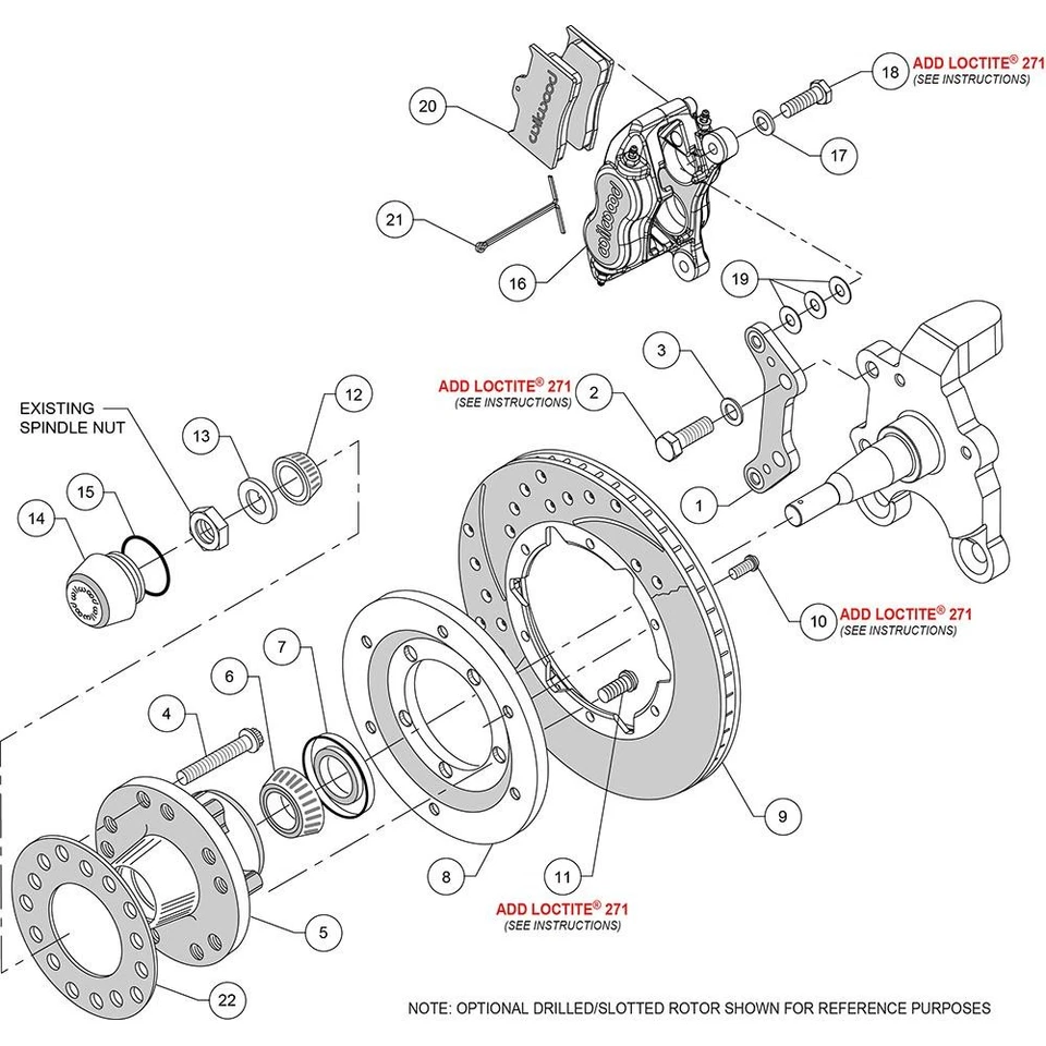 Wilwood 140-11019 FDLI Pro Series Front Disc Brake Kit, 1973-89 Fits Mopar Foto 3 de 4
