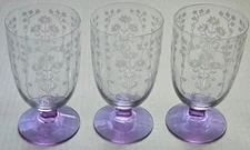 ONE Fostoria Manor Wisteria Iced Tea Glass w/ Alexandrite /Purple Base Very Rare