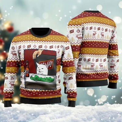 Joseph Schlitz Cat Meme Ugly Christmas Sweater