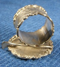 Antique Napkin Ring - Acanthus Leaf Edge Round Ring on Wishbone  - Wilcox