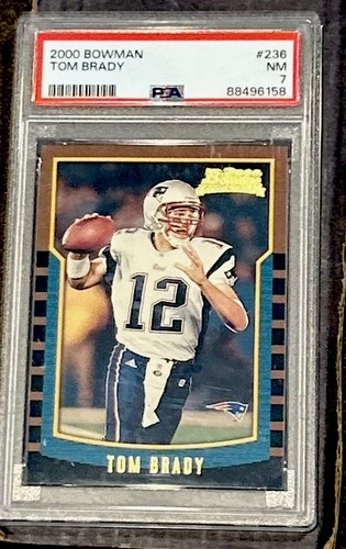 2000 TOM BRADY ROOKIE Bowman FOOTBALL Card PSA 7 NM #236 HOF GOAT for PATRIOTS!