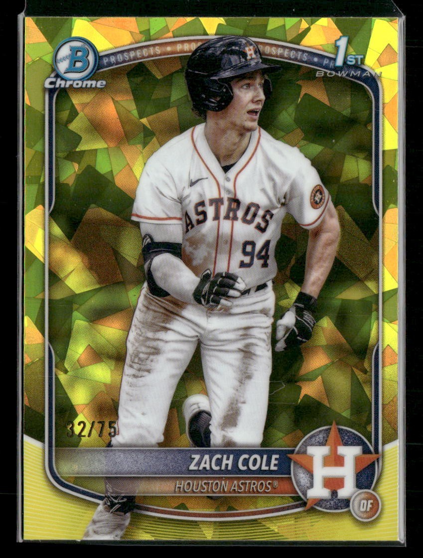 2025 Bowman Chrome Sapphire Yellow /75 1st Zach Cole BCP-244 Houston Astros