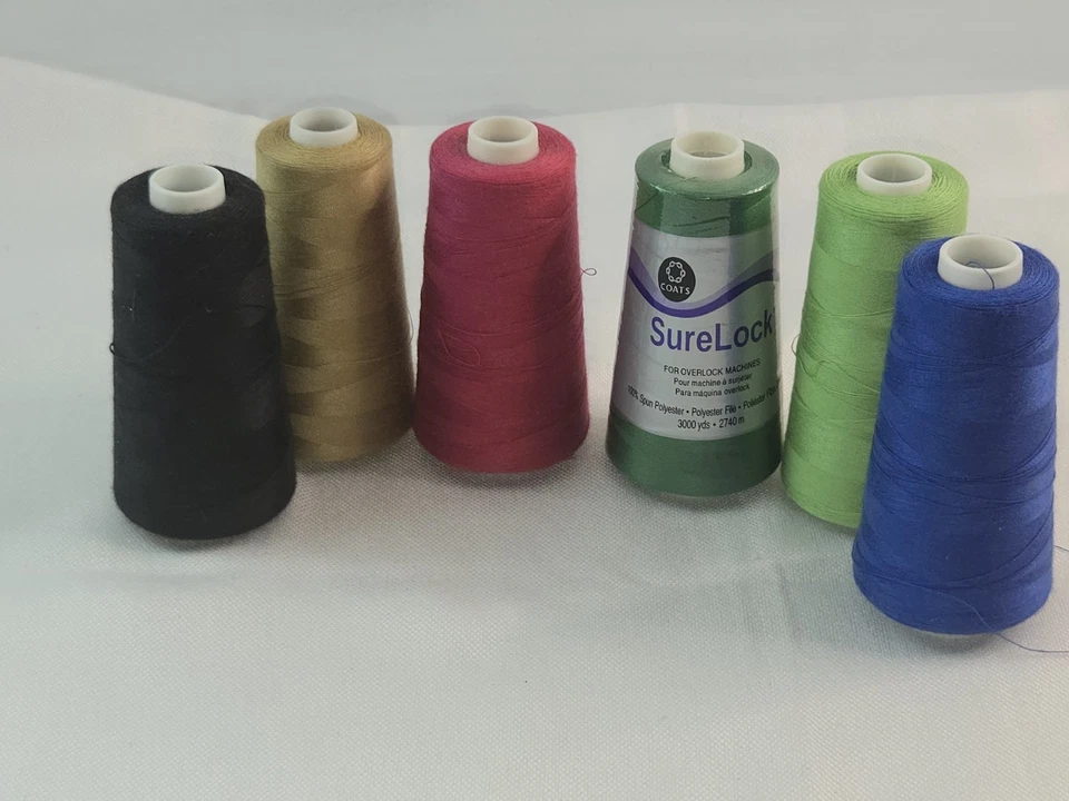 Lot of 6 Mixed Surelock Spools Mixed Color 3000 YDS Sewing Thread /Cone  - Image 3 of 4