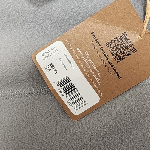 Veste polaire homme Patagonia neuve micro D taille L gris logo neuf avec étiquette 99€  - Photo 3/11