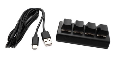USB HID Mini Keypad 4 Tasten programmierbar mechanisch RGB LED PC Hotkeys