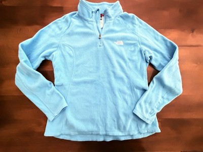 The North Face Women s Fleece 1/4 Zip Aqua Blue Pull Over Polartec Sz Medium
