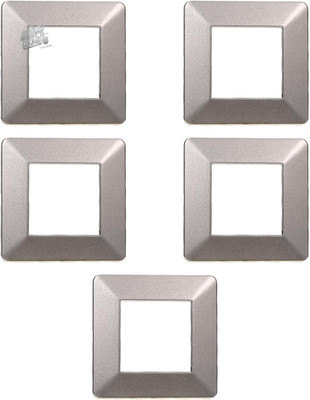 5 Titanium Plates Compatible Vimar Plana 2 Modules Support Sockets Switches