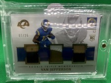 2020 Panini Encased - Rookie Triple Memorabilia Van Jefferson Sapphire /25 RC