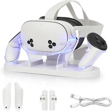Charging Dock for Meta Quest 3S/Quest 3,VR Charger Station Stand with LED/RGB Li