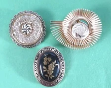 Vintage WESTERN GERMANY Signed SCARF CLIPS Lot of 3