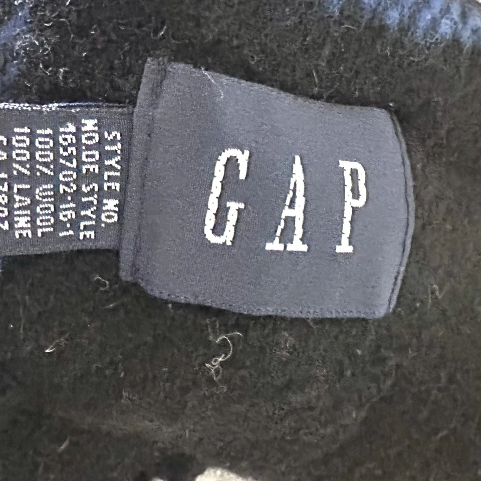 "Bufanda vintage Gap 100 % lana hecha en Italia tartán oscuro a cuadros con flecos 76"" X 14""" Foto 4 de 4