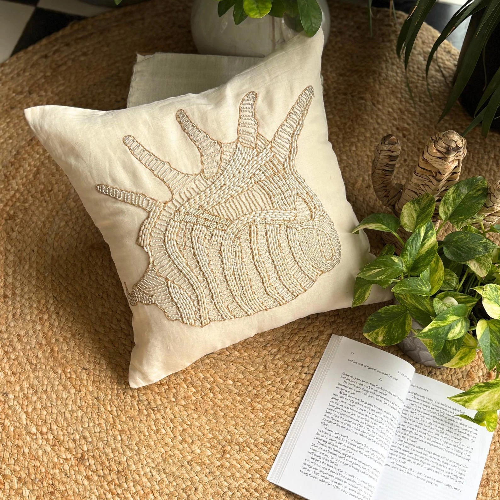 Pillow Cover White 16"x16", Sofa Decor Cotton Shell Pearl - Royal Sea Shell
Opens in a new window or