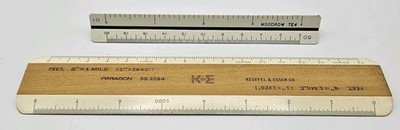 Vtg. Keuffel & Esser 56 3284 Paragon Civil Engineering Scale & Woodrow TE4 Ruler