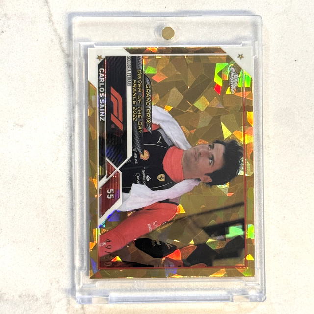 2023 Topps Chrome Formula 1 F1 #177 CARLOS SAINZ Gold Sapphire /50