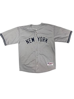 Majestic MLB New York Yankees Derek Jeter #2 Gray Baseball Jersey