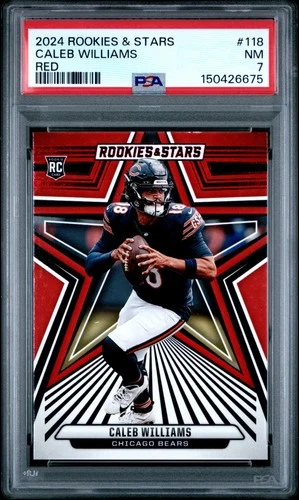 2024 PANINI ROOKIES & STARS RED #118 CALEB WILLIAMS ROOKIE RC PSA 7