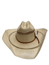 ARIAT Straw Hat Beige, Plain, Men's
