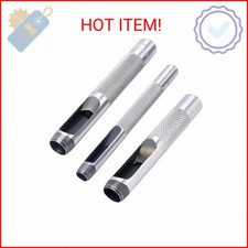 3Pcs Grommets Hole Punch, Steel Hollow Leather Punch Set 1/4, 3/8, 1/2 inch is
