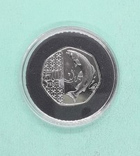 2023 Atlantic Salmon 50p Coin With Privy Mark Brilliant Uncirculated Genuine