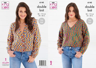 Strickmuster Damen Doppelstrick DK Pullover & Cardigan King Cole Damen 6145