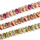 Oval Resin Rhinestone Iron On Gel Backed Trim Sold By The Yard