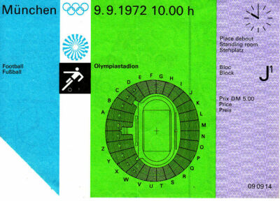Olympic football 9.9.1972 Munich: game around 3./4. Platz GDR - USSR 10:00 am.
