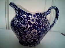 CALICO BURLEIGH Blue & White Floral Patterned Jug