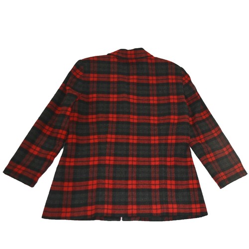 Van Heusen Jacket Women's Size 8 Buffalo Plaid Black Red Gray Full Zip - Picture 3 of 7
