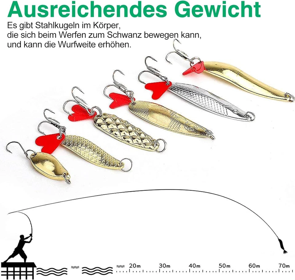 20 Stück Spinner Angeln Set Blinker Köder Hecht Forelle Zander Barsch Angelköder - Bild 3 von 4