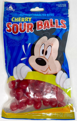Disney Parks Character Bites Mickey Sour Cherry Balls Candy 7oz Bag Exp4/11/25